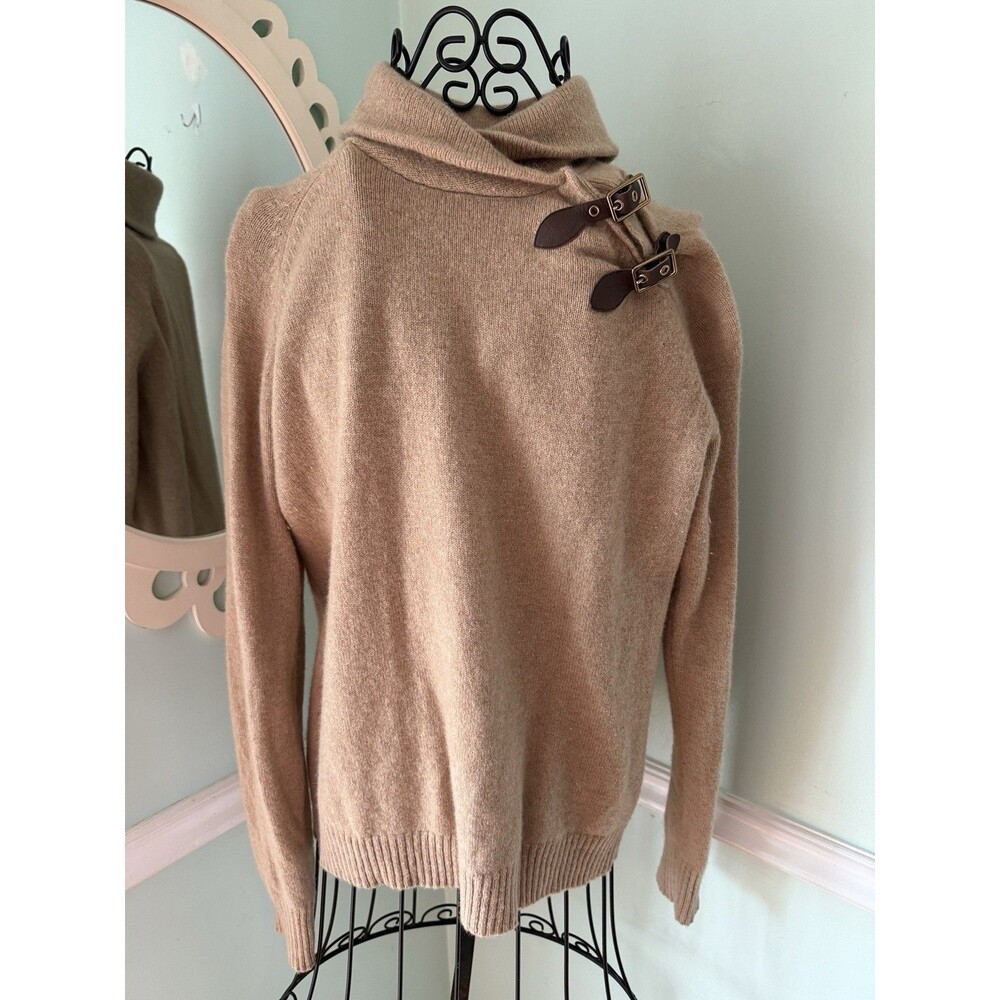 Lauren Ralph Lauren Buckle-Trim Mélange LambsWool XL Turtleneck Sweater.